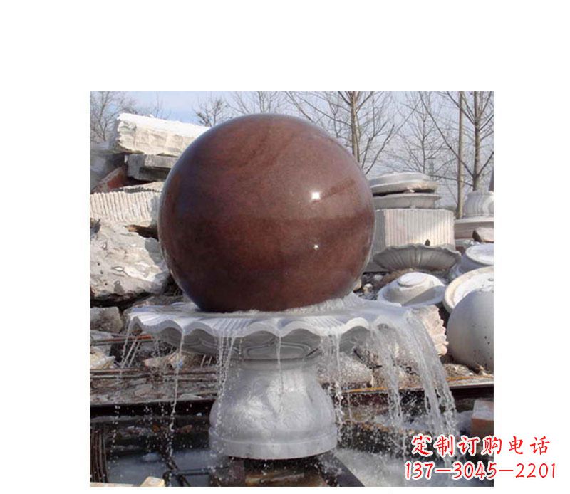 威海喷泉小型风水球石雕
