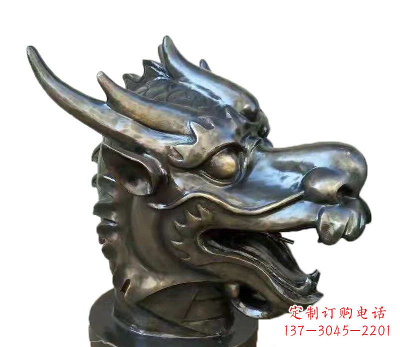威海喷水摆件生肖龙兽头动物铜雕