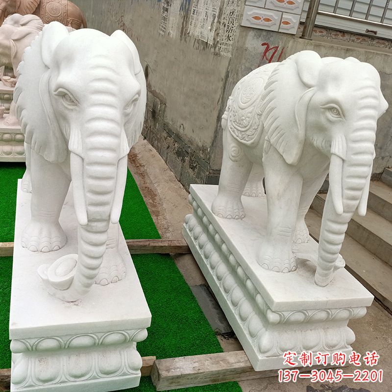 威海中领雕塑推出的天然石头大象雕塑,雕塑形象…