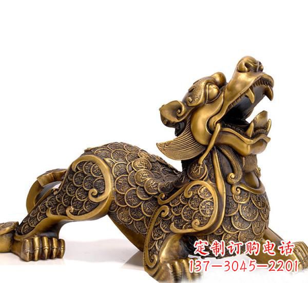 威海特色貔貅铜雕,精致美观,福祉永存