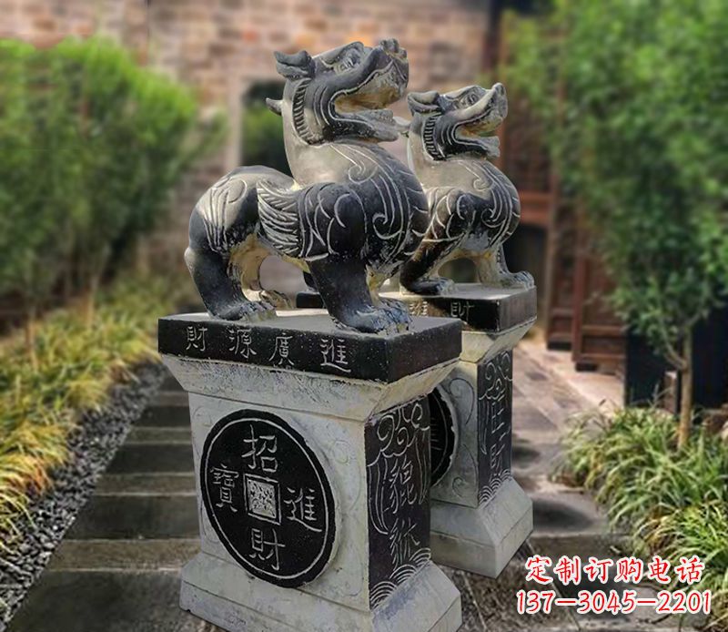 威海貔貅石雕小区看门雕塑