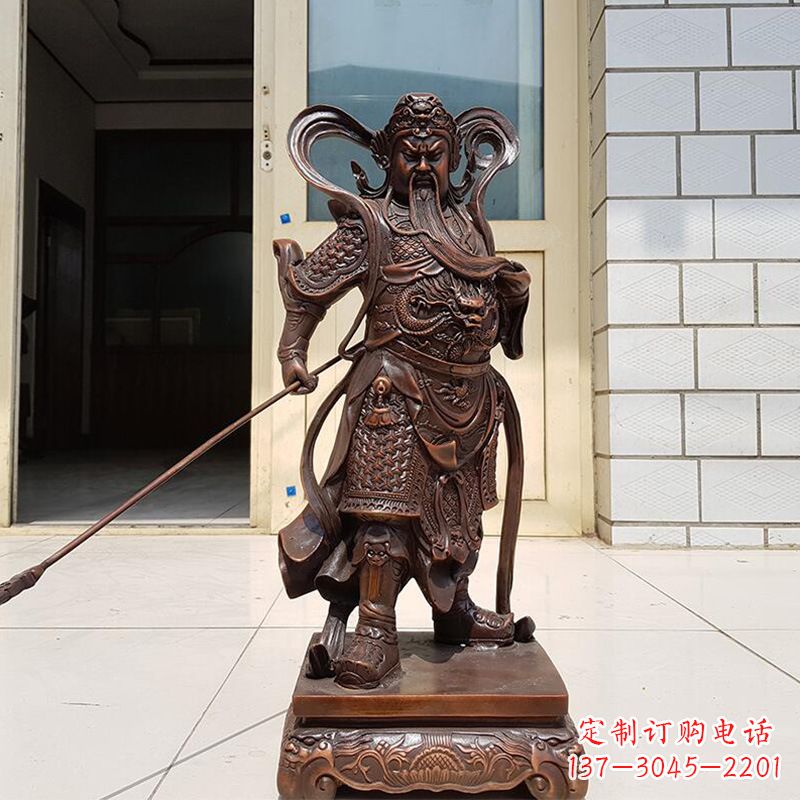 威海唯美古典风格关公铜雕像