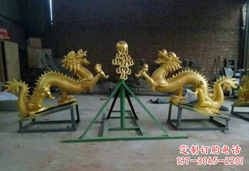 威海享受经典,领略古老传统,精美特色的双龙戏珠铜雕