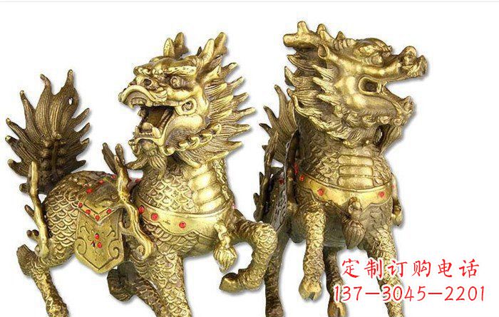 威海开启财富运势的麒麟招财雕塑