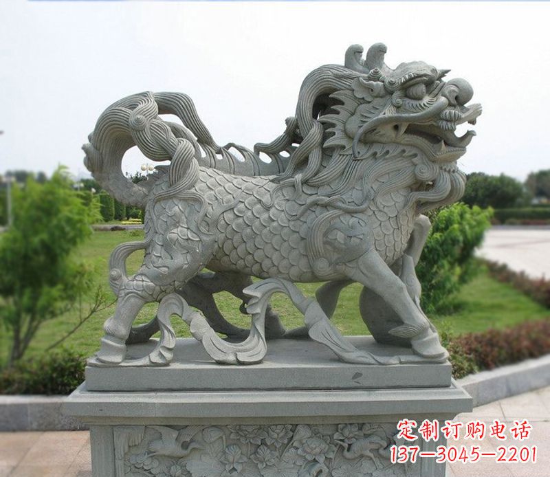 威海典雅经典,麒麟招财石雕把你的梦想变成现实
