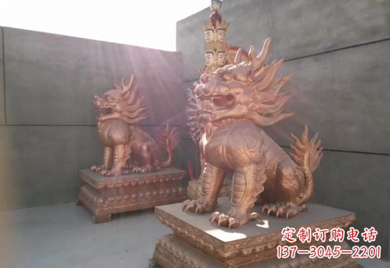 威海拥有传统文化魅力的麒麟铸铜雕塑