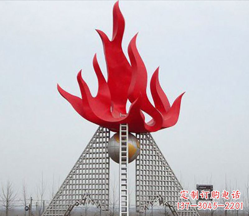威海金色火苗-优雅华贵的不锈钢景观雕塑