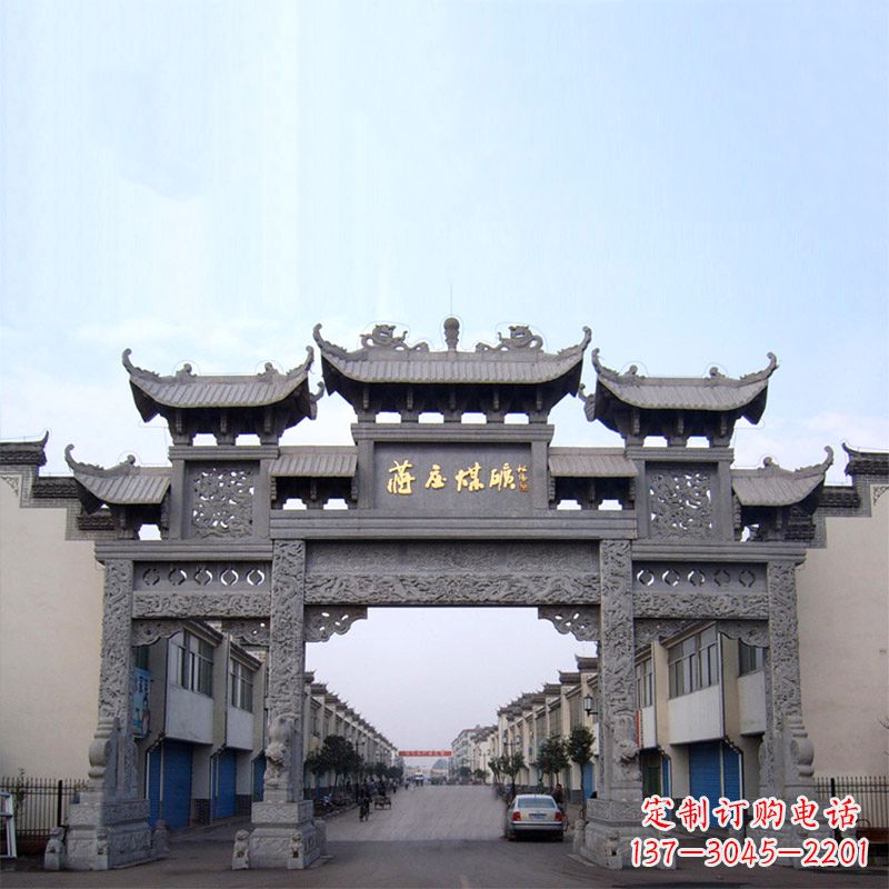 威海让古典艺术绽放在您的家园中——中领雕塑仿古石雕牌楼