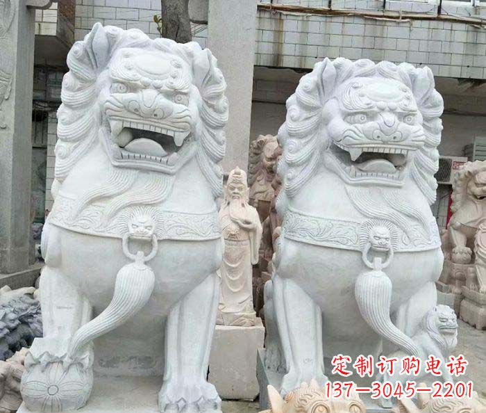 威海精美大理石狮子雕塑