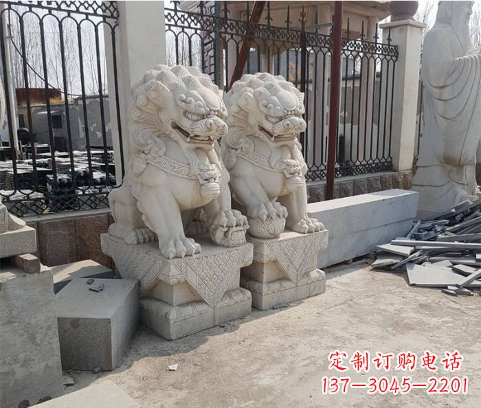 威海大理石狮子雕塑,充满豪迈气派