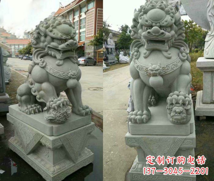 威海大理石狮子石雕——雕塑定制中的艺术精品