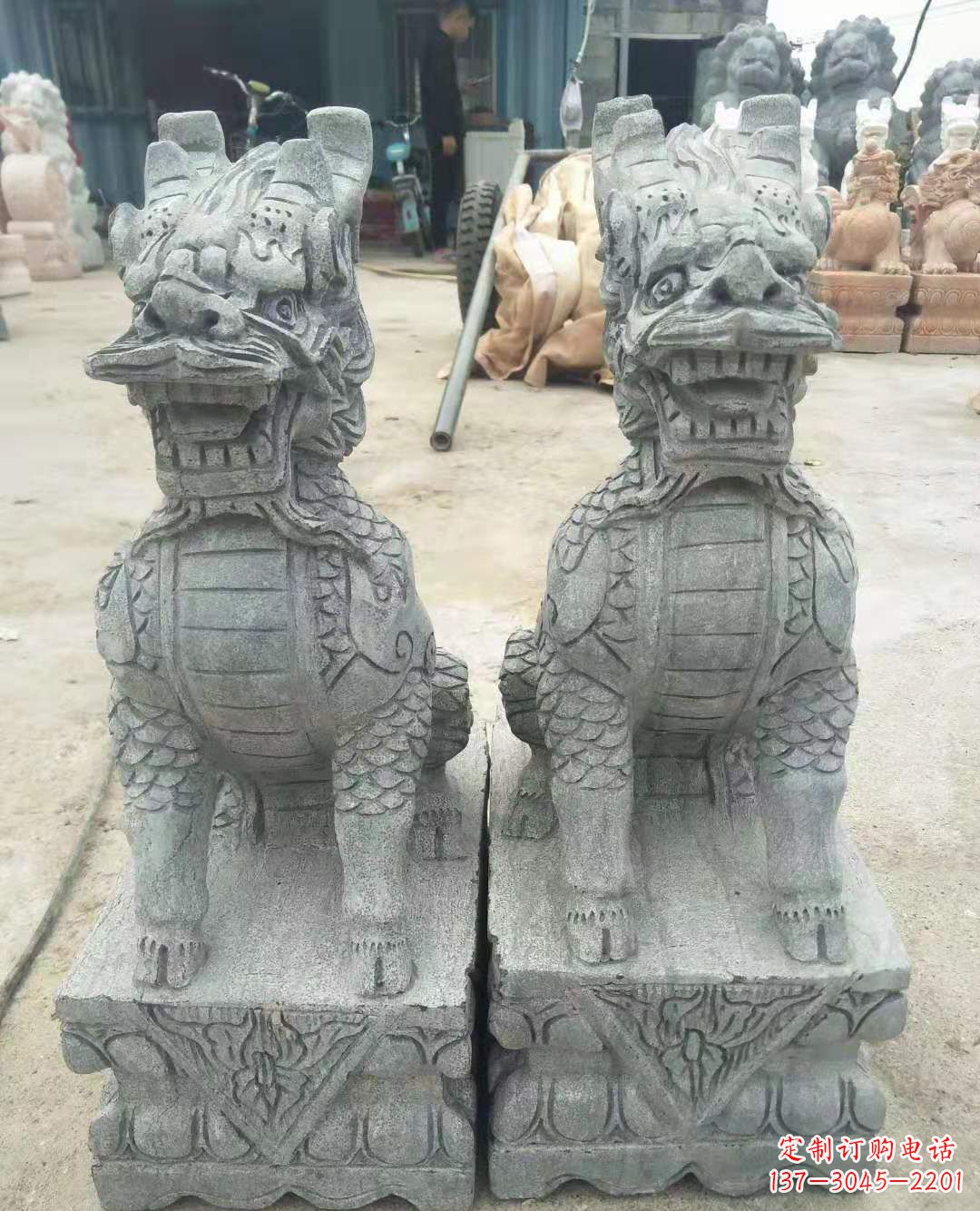 威海古典雅致的麒麟石雕