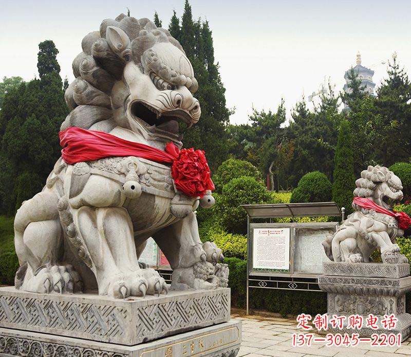 威海艺术精美大理石狮子雕塑