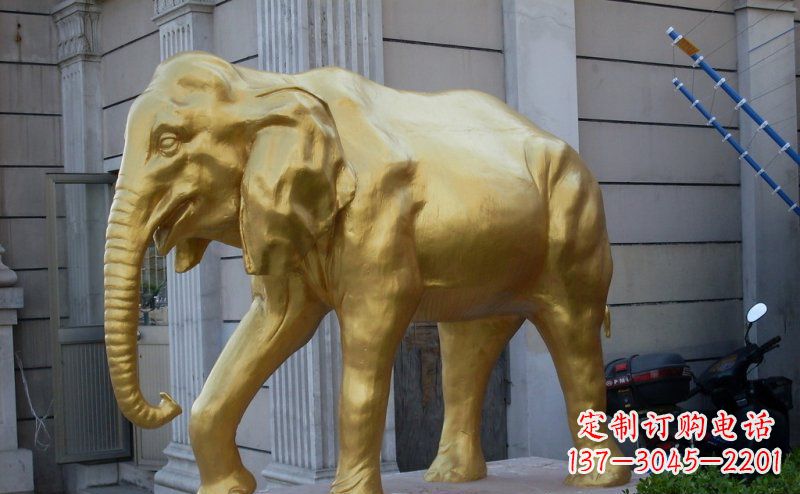 威海中领雕塑:精美的大象铜雕