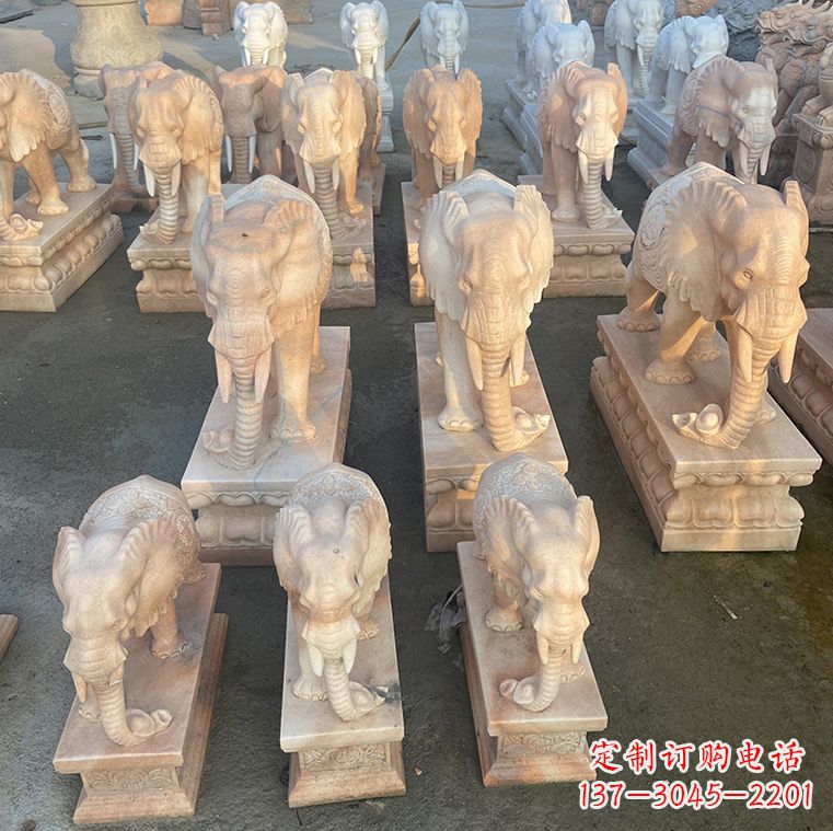 威海翘鼻大象石雕,传承经典浓烈之美