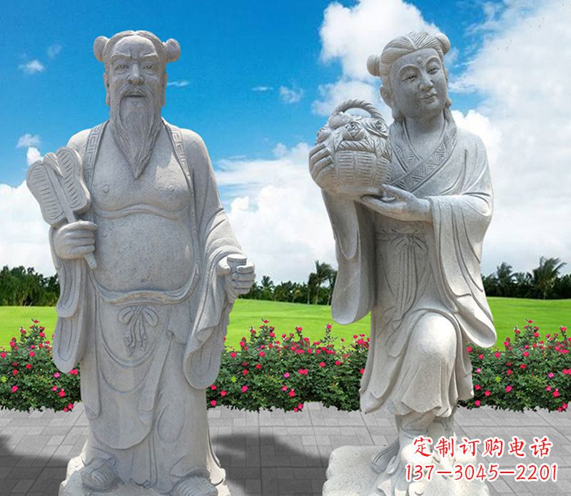 威海青石八仙过海石雕永久保存您心中的传统宗族魅力