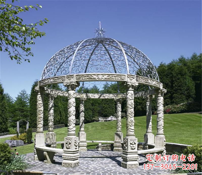 威海全新的青石大型景观凉亭雕塑
