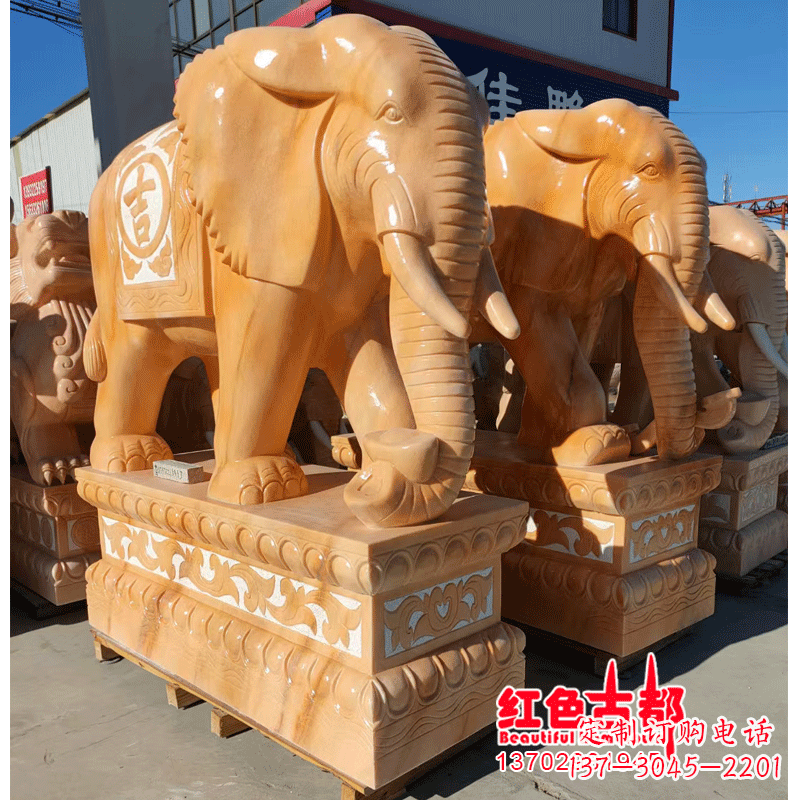 威海青石大象雕塑--专业定制,精美外观