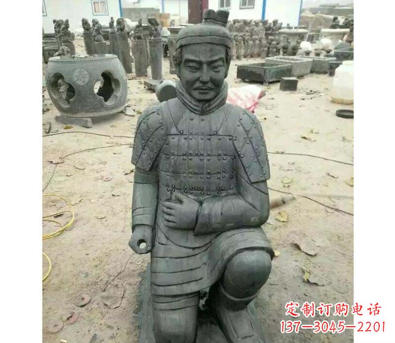 威海青石仿古兵马俑雕塑,精巧细腻