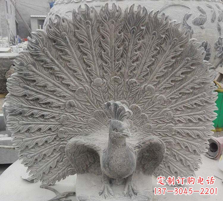 威海孔雀开屏石雕,艺术仿古风华