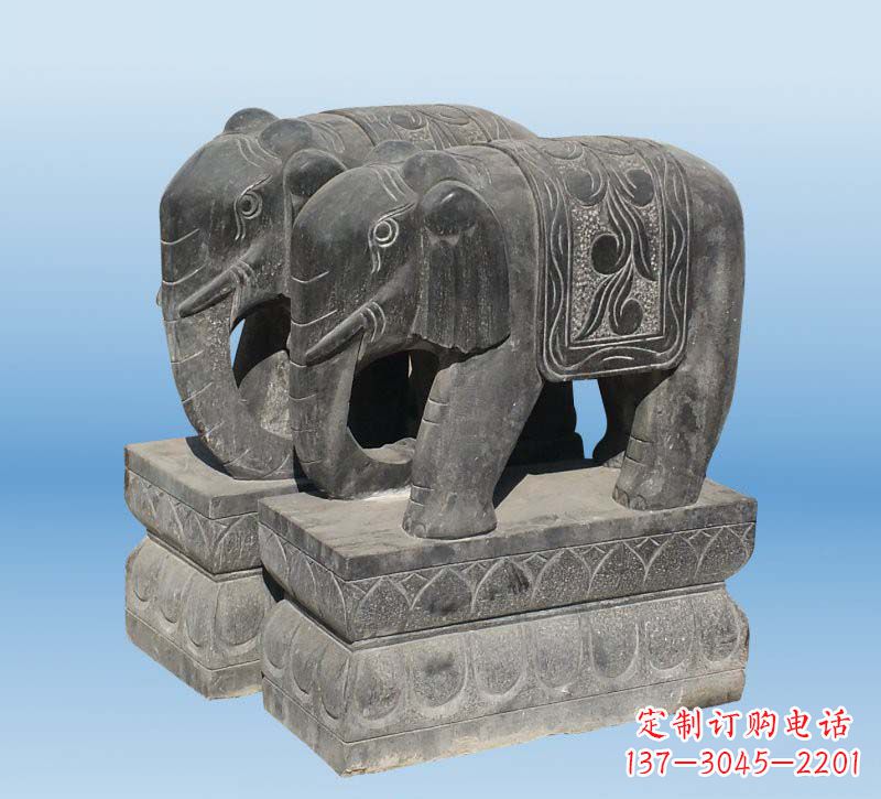 威海仿古石雕大象,雕刻出精美之美