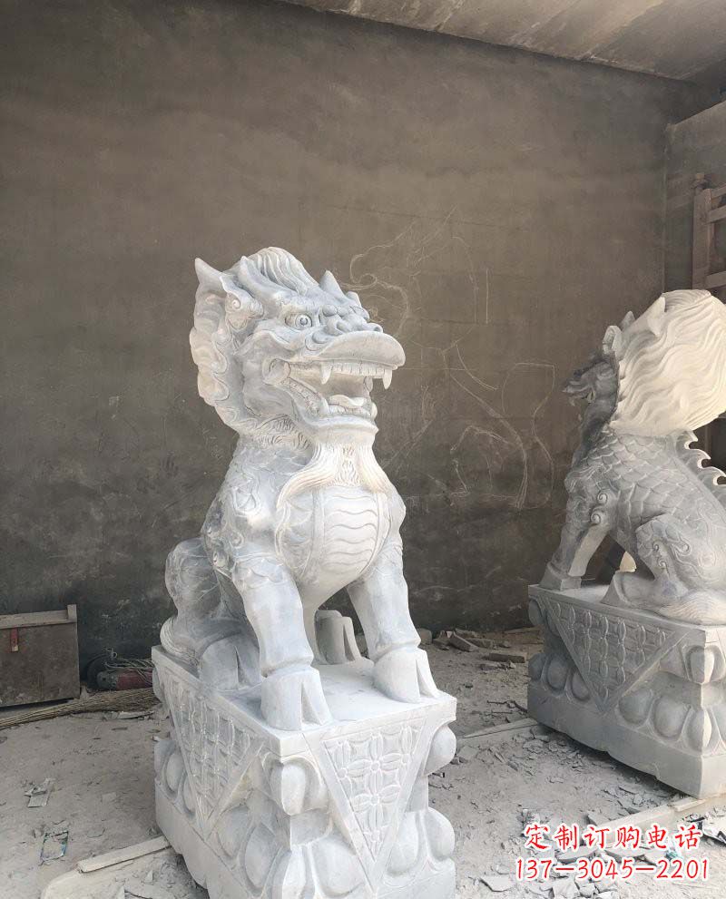 威海精致雕刻,青石仿古麒麟雕塑