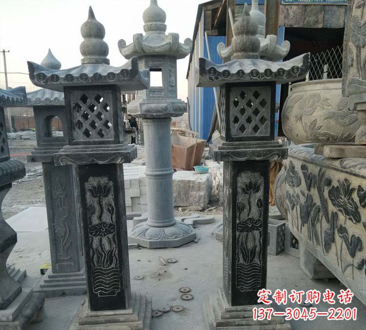 威海青石古代照明石灯雕塑，闪耀你的家园