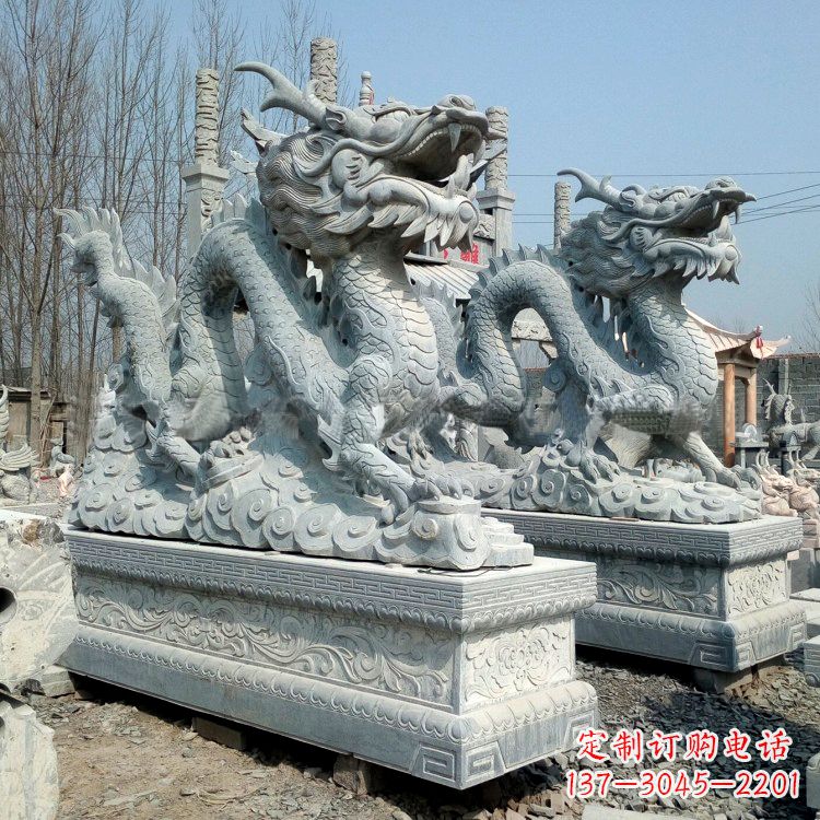 威海传统工艺青石龙雕塑