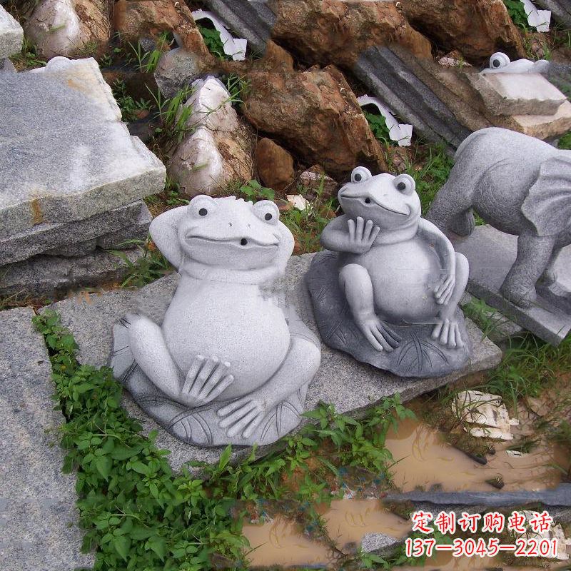 威海别具一格的青石青蛙喷水雕塑