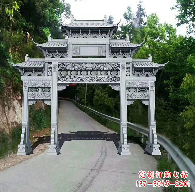 威海青石牌坊雕塑,演绎精致经典