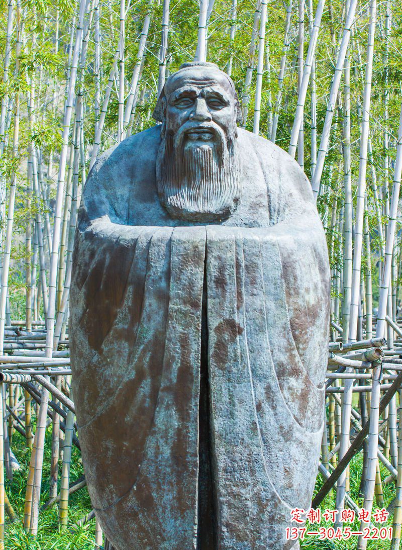 威海青铜孔子人像雕塑,真实还原历史智慧精神