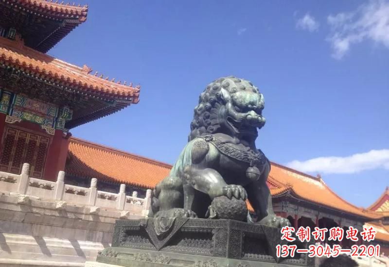 威海精致青铜狮子雕塑,表达荣耀之美