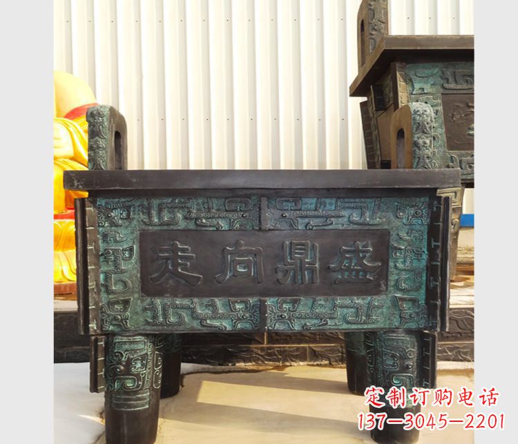 威海青铜香炉雕塑,传承中国文化
