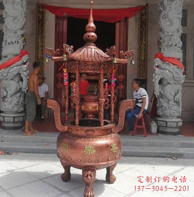 威海精致全铜小香炉雕塑