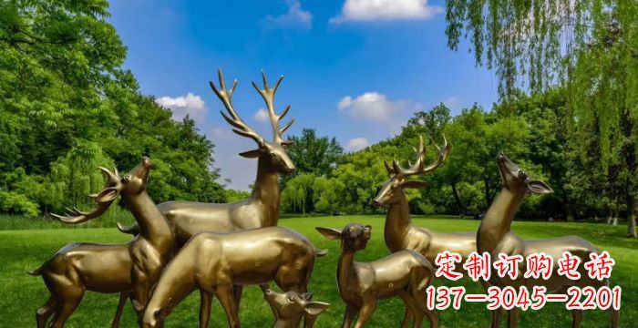 威海群雄逐鹿,高贵精美的鹿雕塑
