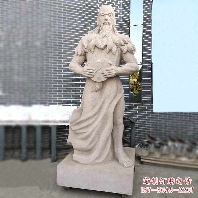 威海手工雕刻伏羲石雕塑像