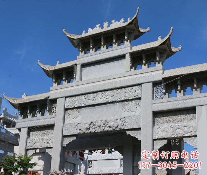 威海定制牌坊石雕,纪念无价的美好记忆