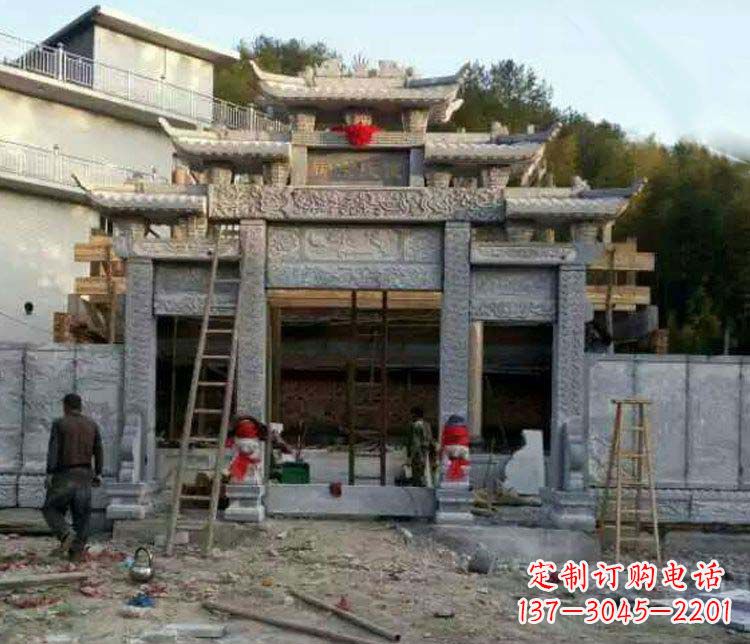 威海三门仿古石雕牌坊打造质感升级的精致建筑