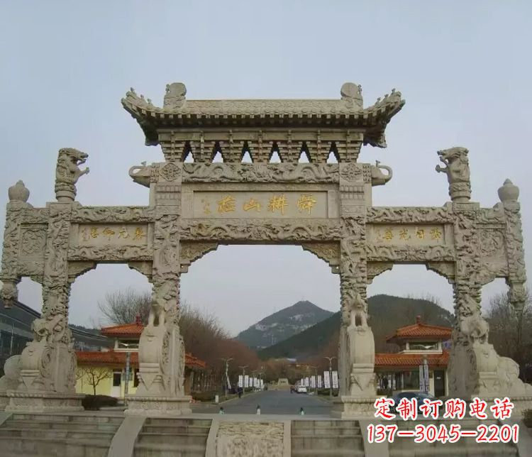 威海铭刻美好时光,中领雕塑牌坊石雕