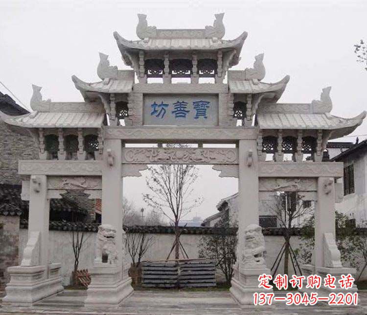 威海领雕塑:精美石牌坊石雕艺术品