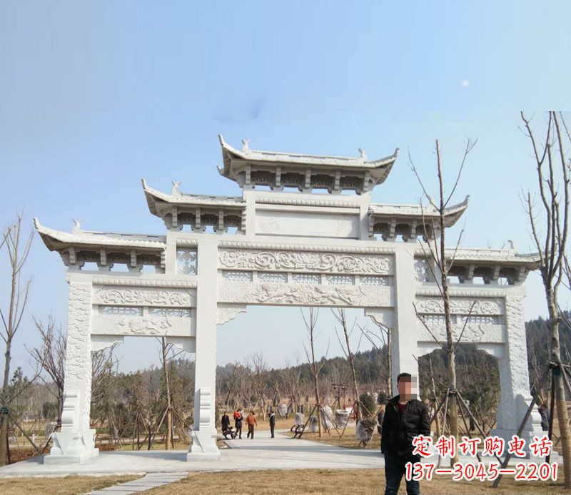 威海中领雕塑-牌坊石雕精美无比