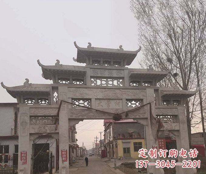 威海精美牌坊石雕,定制精美属于您的雕塑