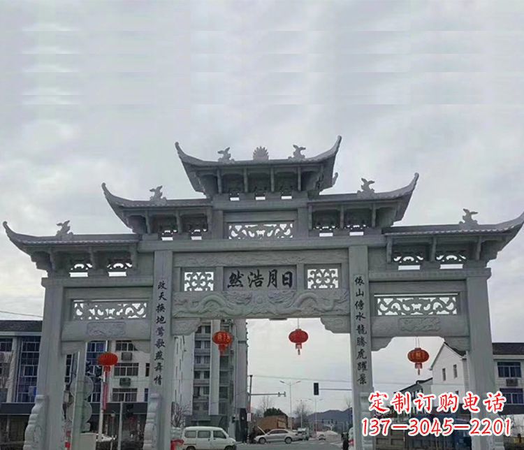 威海三门五楼石牌坊:精美石雕艺术