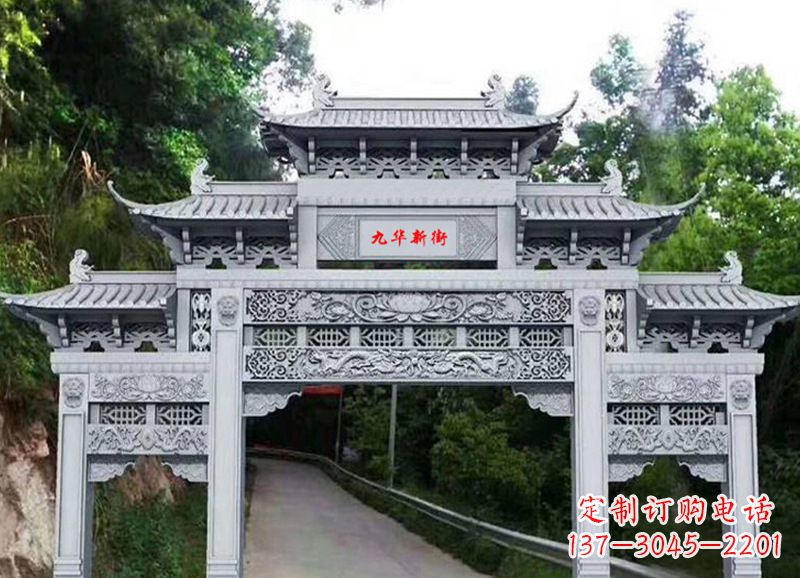 威海三门五楼石雕牌坊