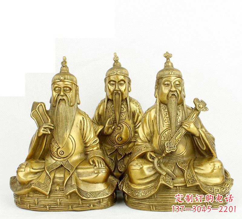 威海三清祖师神像铜雕,古典经典展现