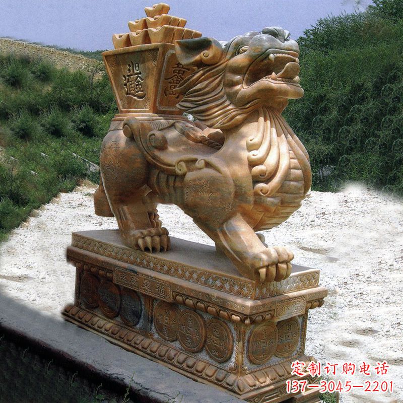 威海商场企业看门神兽“日进斗金”招财貔貅石雕