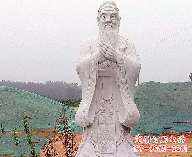 威海中领雕塑:精致雕刻的少海公园孔子雕像