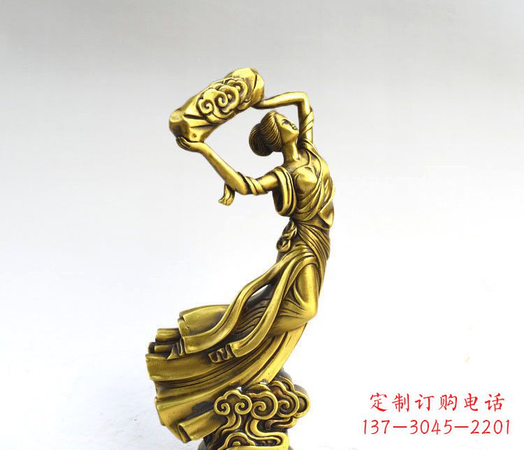 威海神话故事女娲补天人物铜雕