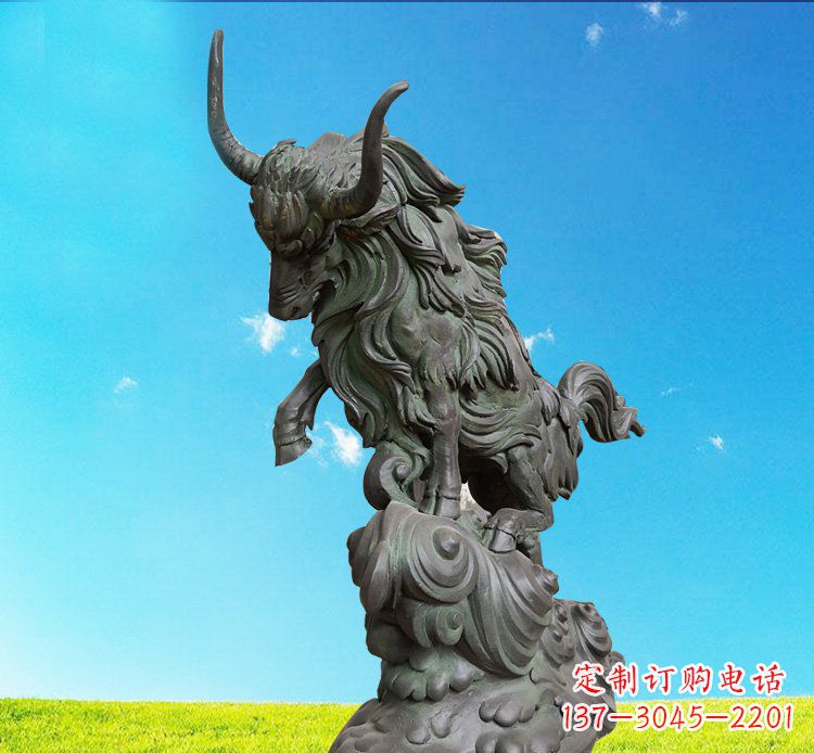 威海中领雕塑神牛踏波铜雕