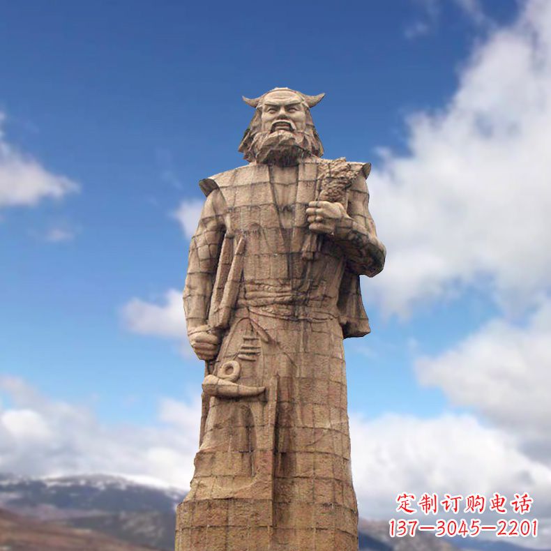 威海精美神农大型石雕像,由中领雕塑定制